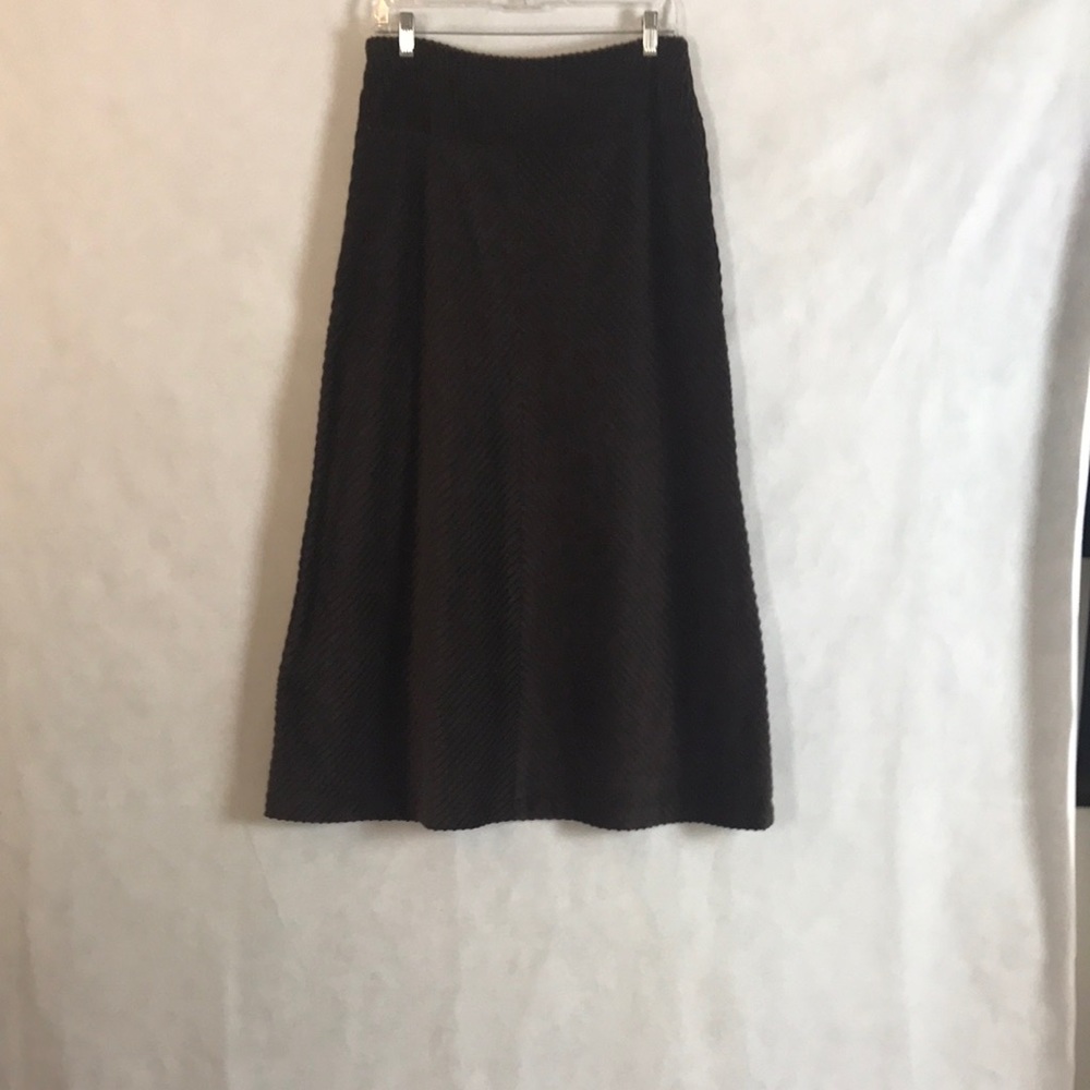 EUC Chocolate Brown Wide-wale Corduroy A-line Midi Skirt Size M